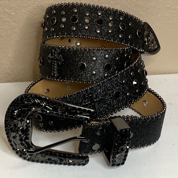 Unbranded Accessories - Western black rhinestone and studded belt NEW in package